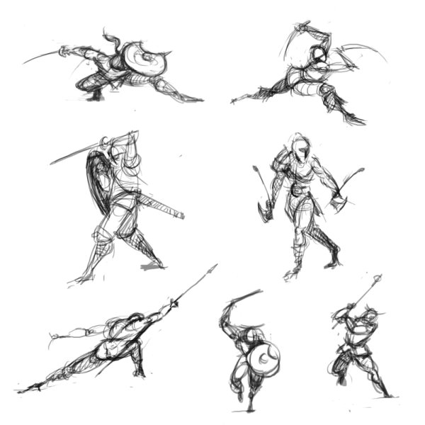 Бой с двумя мечами референс