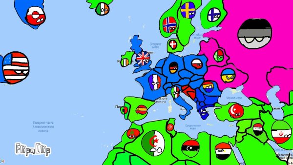 Карта Европы кантриболз