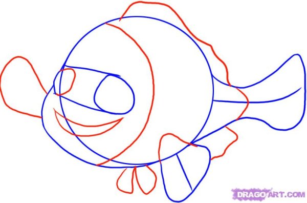 Поэтапное рисование рыбки Немо