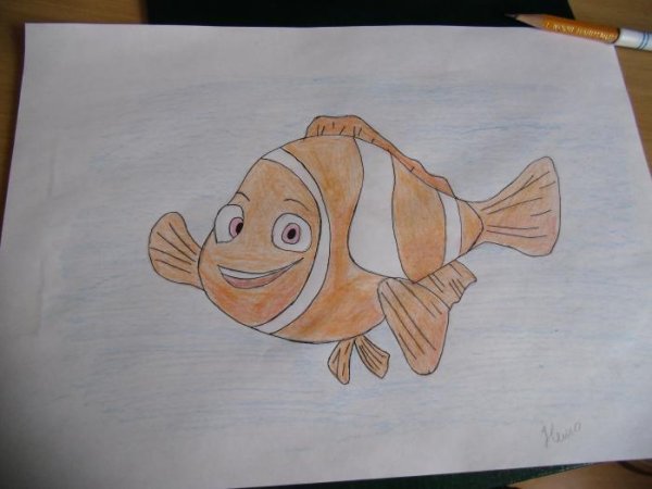 Рыба Немо карандашом