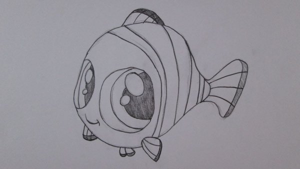 Рыбка дори для срисовки
