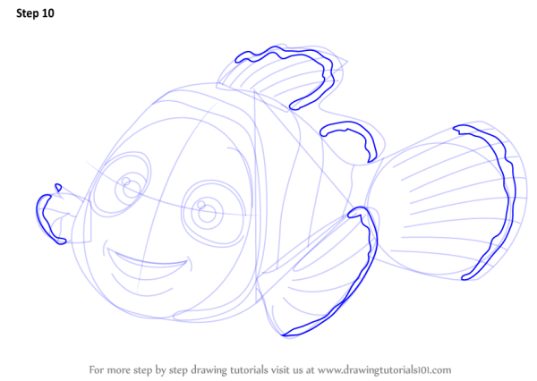 Поэтапное рисование рыбки Немо