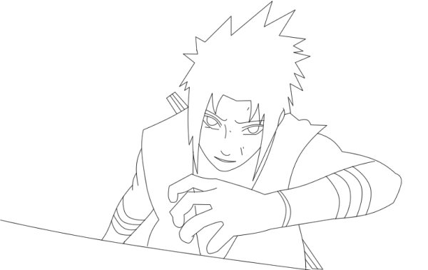 Раскраска Саске с Чидори