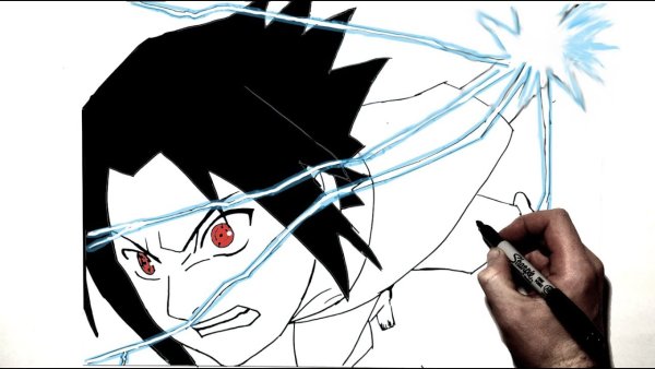 Саске с Чидори рисунок