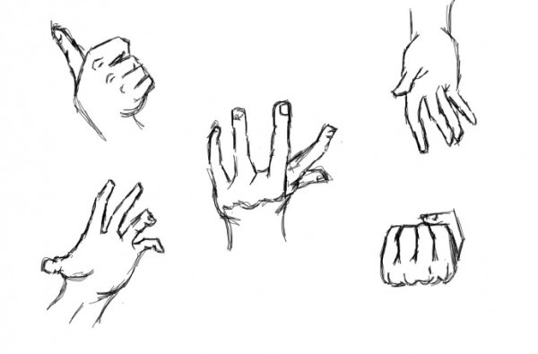 Жесты рисунок карандашом