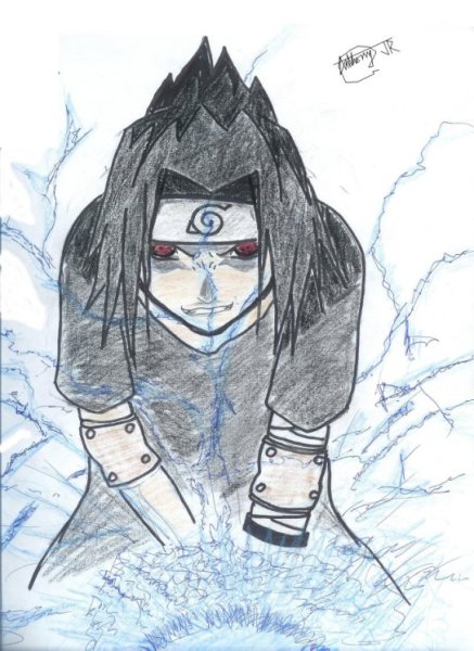 Нарисовать Саске с Чидори
