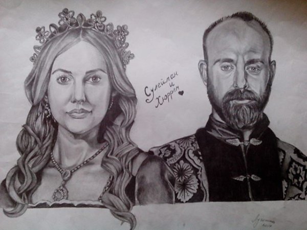 Рисунок Хюррем Султан и Султана Сулеймана