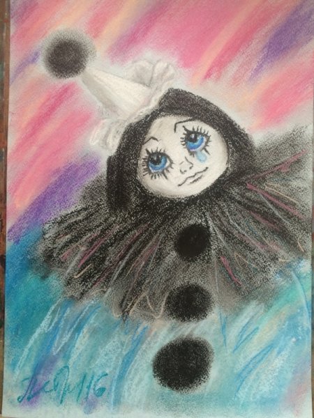 Грустный Пьеро рисунок