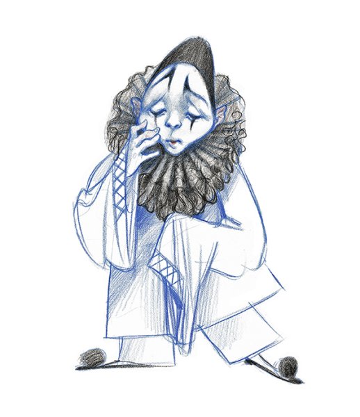 Поэтапное рисование Пьеро