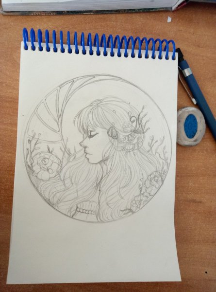 Первая страничка в скетчбуке