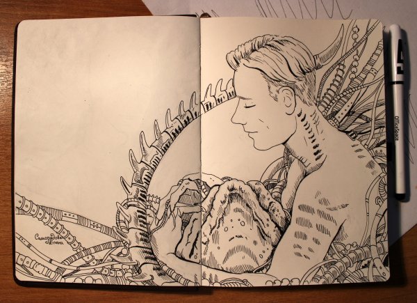 Быстрые зарисовки в скетчбуке