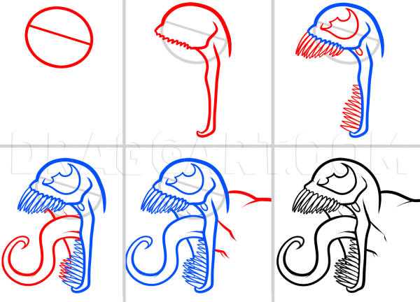 Веном рисунок карандашом поэтапно