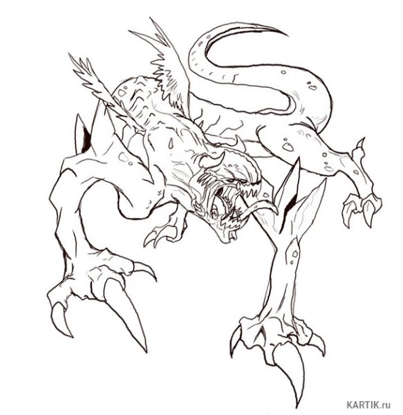 Раскраска страшные существа