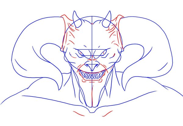 Дьявол рисунок карандашом