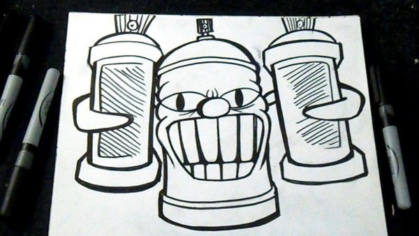 Простые граффити баллончиком