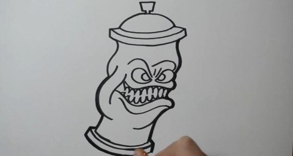 Граффити карандашом баллончик