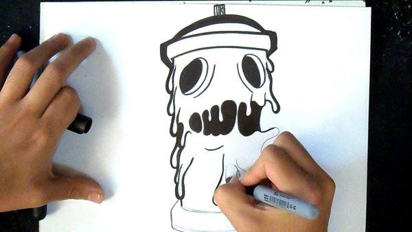 Граффити баллончик рисунок