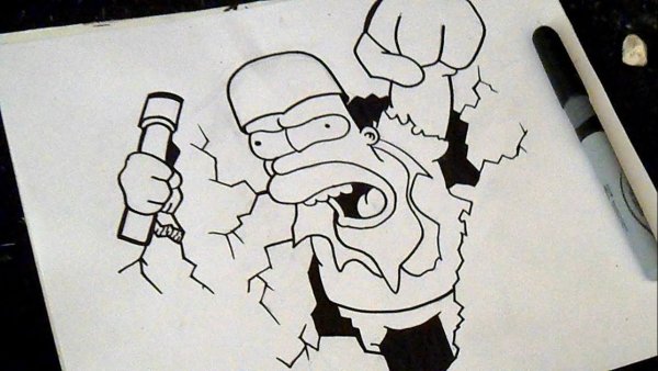 Рисунки черным баллончиком