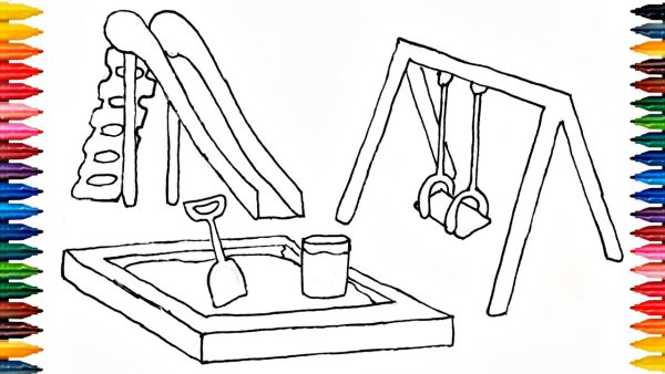 Детские площадки в карандаше