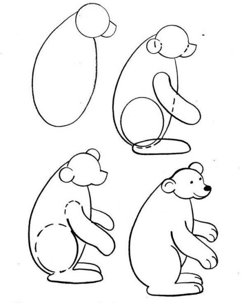 Схемы рисования животных для детей
