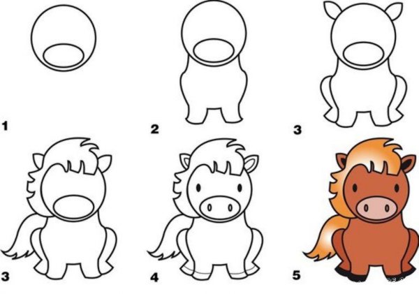 Поэтапный рисунок животных для детей