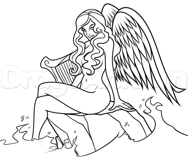 Рисования сирена головый