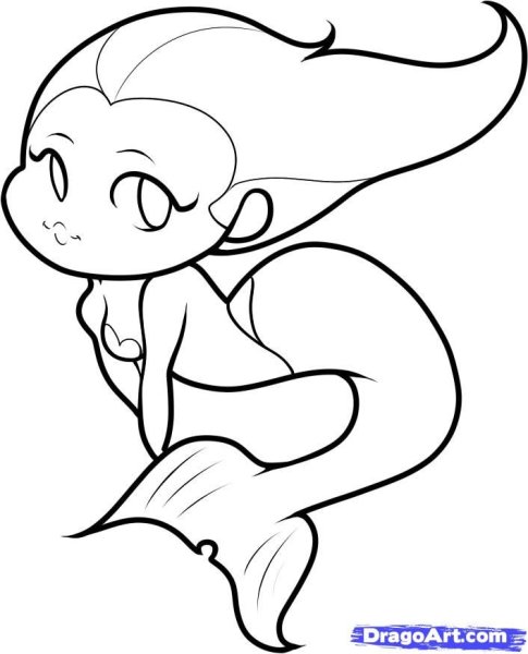 Русалка рисунок карандашом для детей