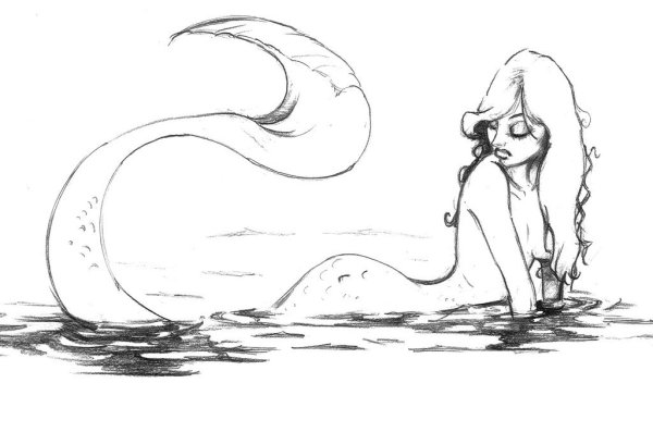 Русалка карандашом легко