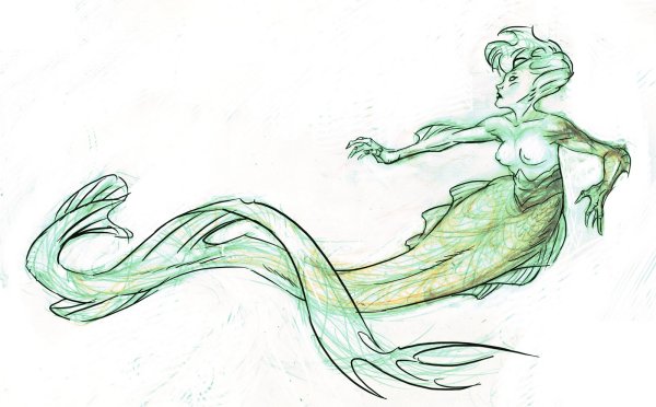 Русалка в профиль