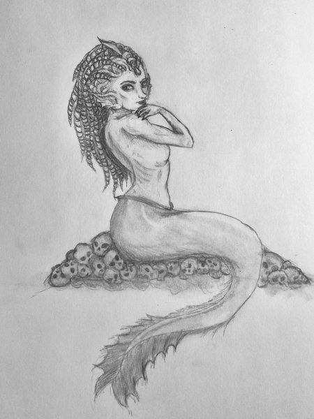 Сирены рисунок карандашом