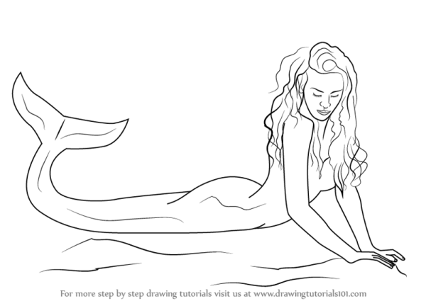 Рисунки карандашом лёгкие русалки