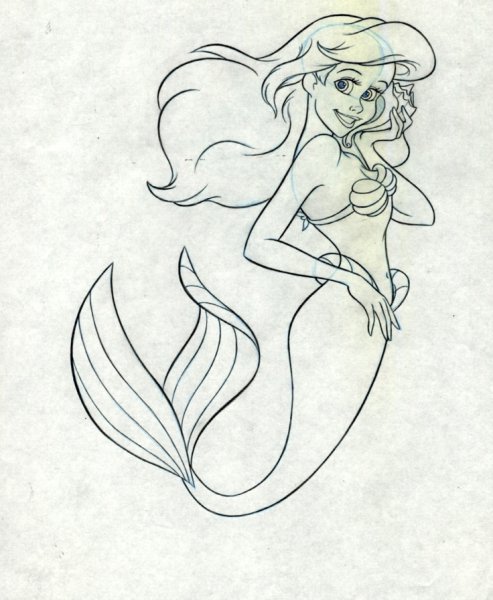 Русалочка Ариэль для срисовки
