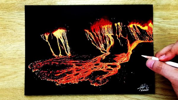 Лава акварель