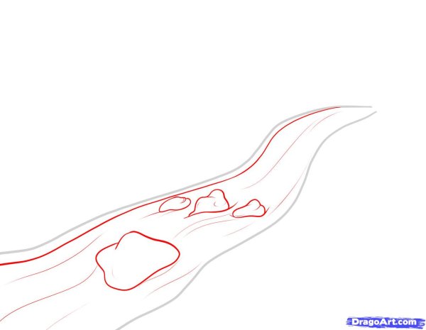 Как нарисовать речку карандашом