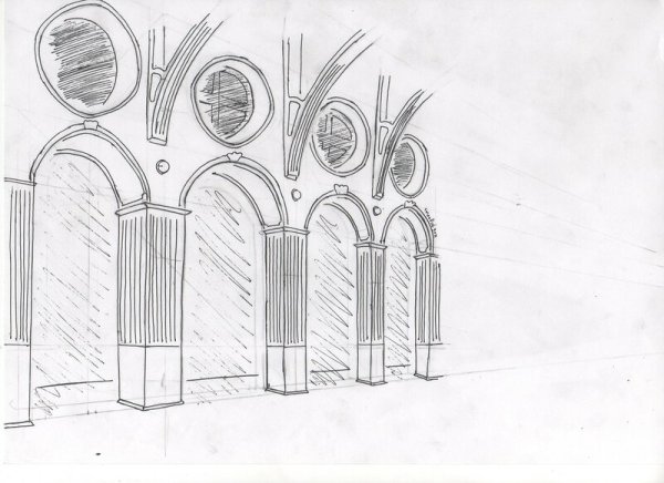 Карандашный рисунок арки