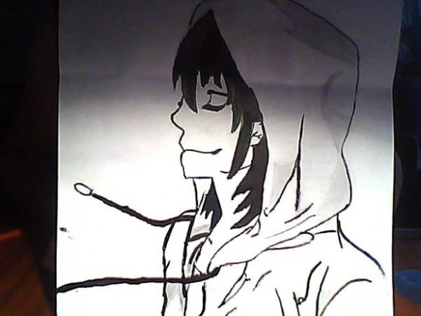 Нарисовать Джеффа убийцу карандашом из крипипасты