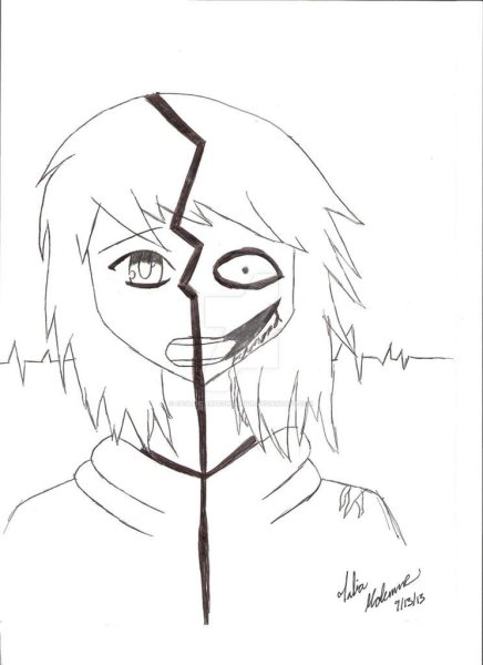 Раскраска крипипасты Джефф убийца