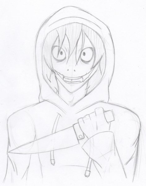 Джефф убийца рисунок карандашом