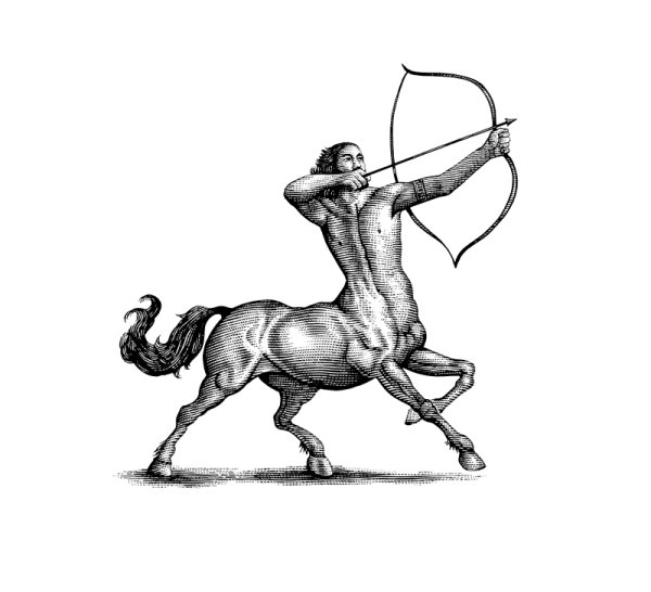 Стрелец на белом фоне