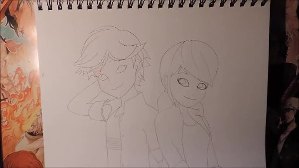 Маринетт и Адриан для срисовки