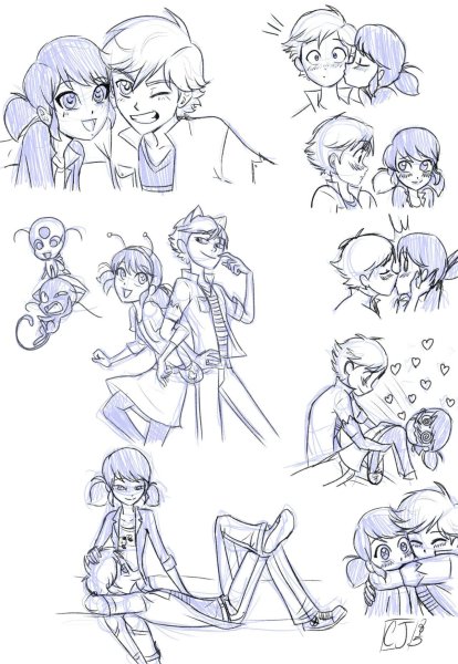 Карандашом леди баг и Адриан