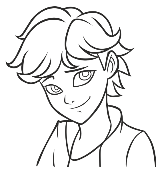 Раскраска Маринетт и Адриан вместе