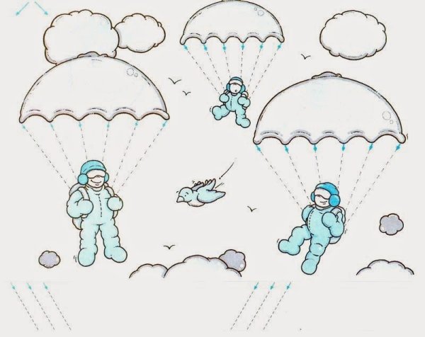 Парашютист раскраска для детей