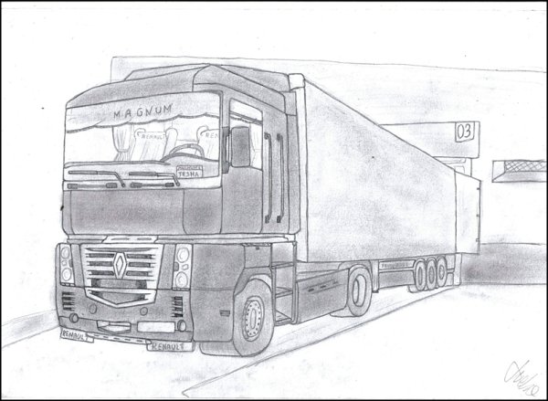 Фура карандашом