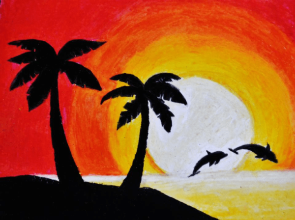 Закаты красками легкие