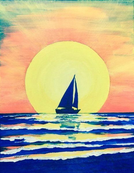 Рисование заката для детей