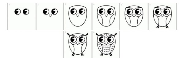 Сова рисунок карандашом поэтапно