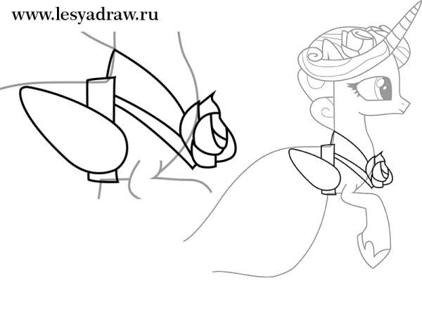 Поэтапное рисование принцессы Каденс