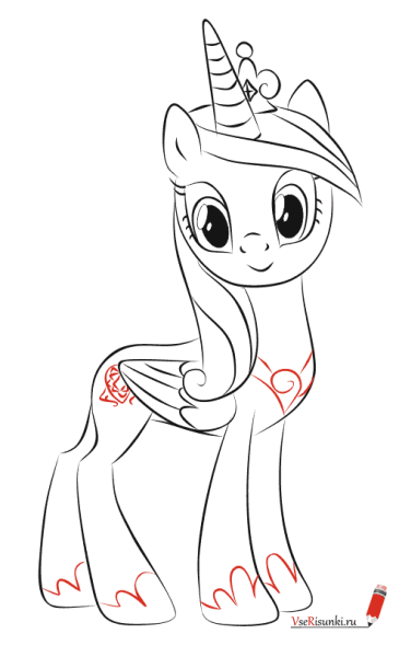 Принцесса Каденс рисунок карандашом