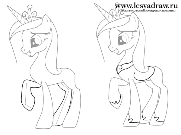 Рисунки пони карандашом поэтапно